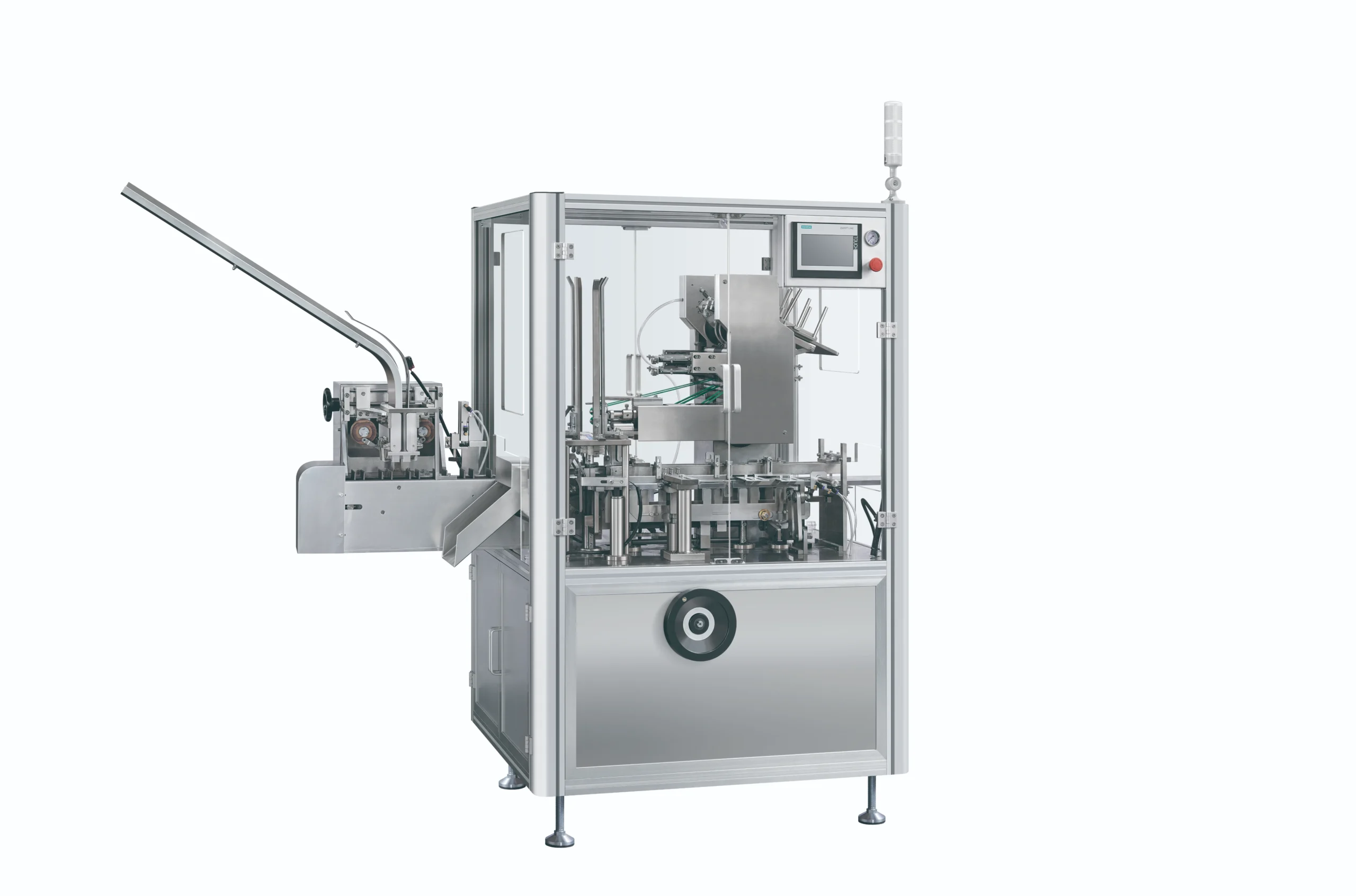 Cartoning machine for sachets auto count display carton