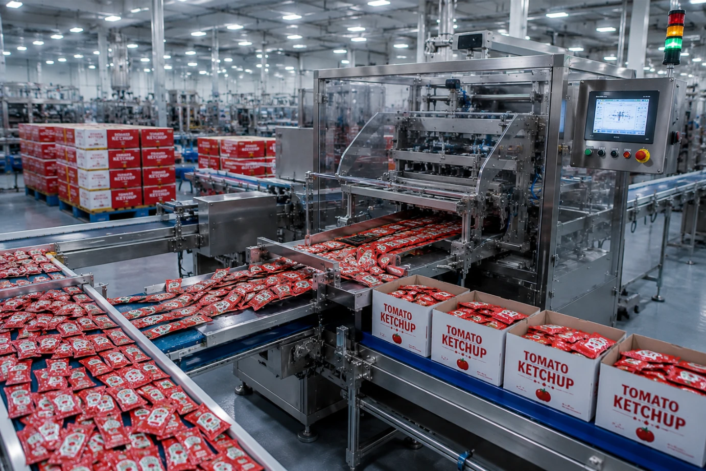 US QSR ketchup case packer line