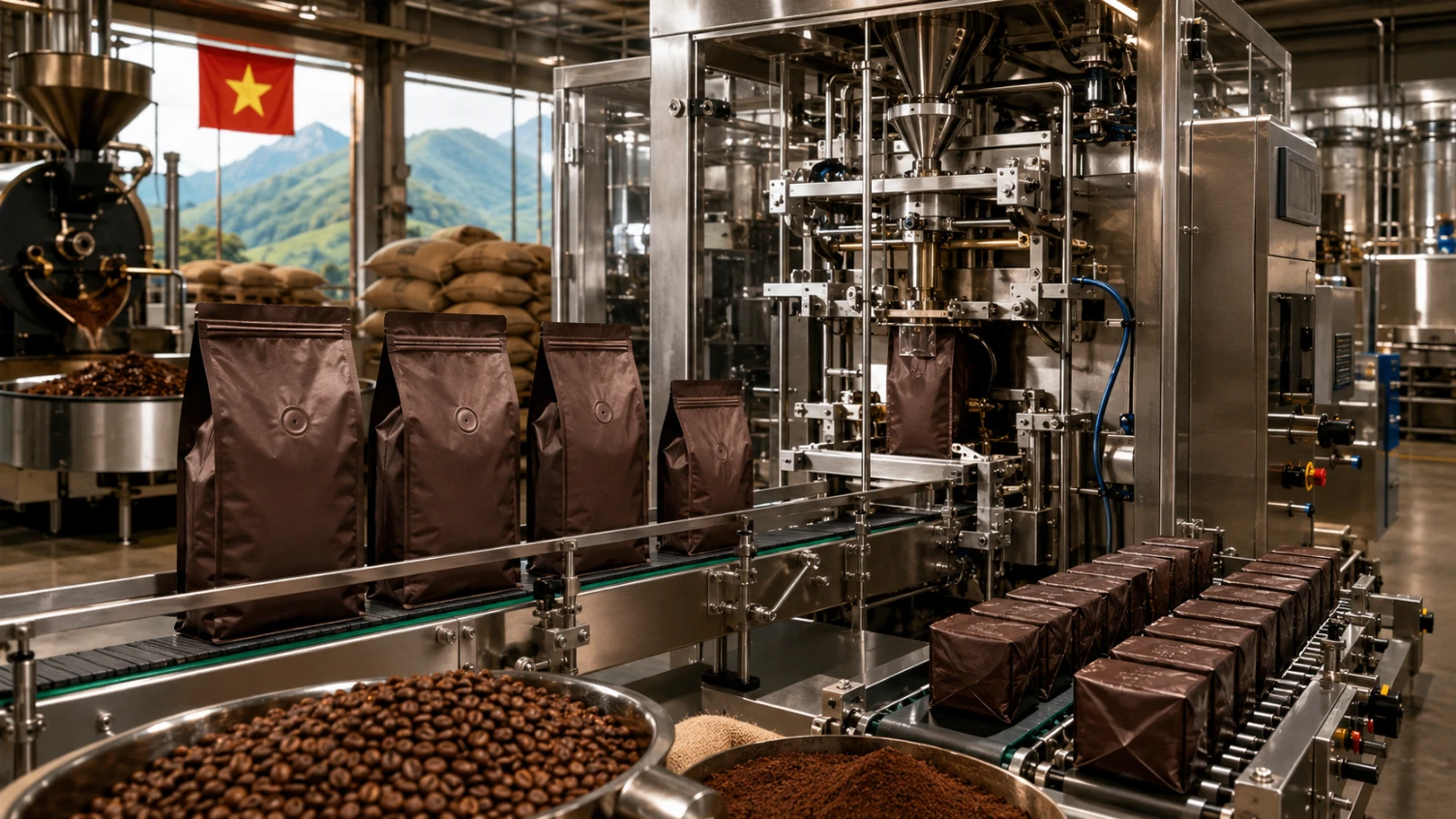 Vietnamese instant coffee export line