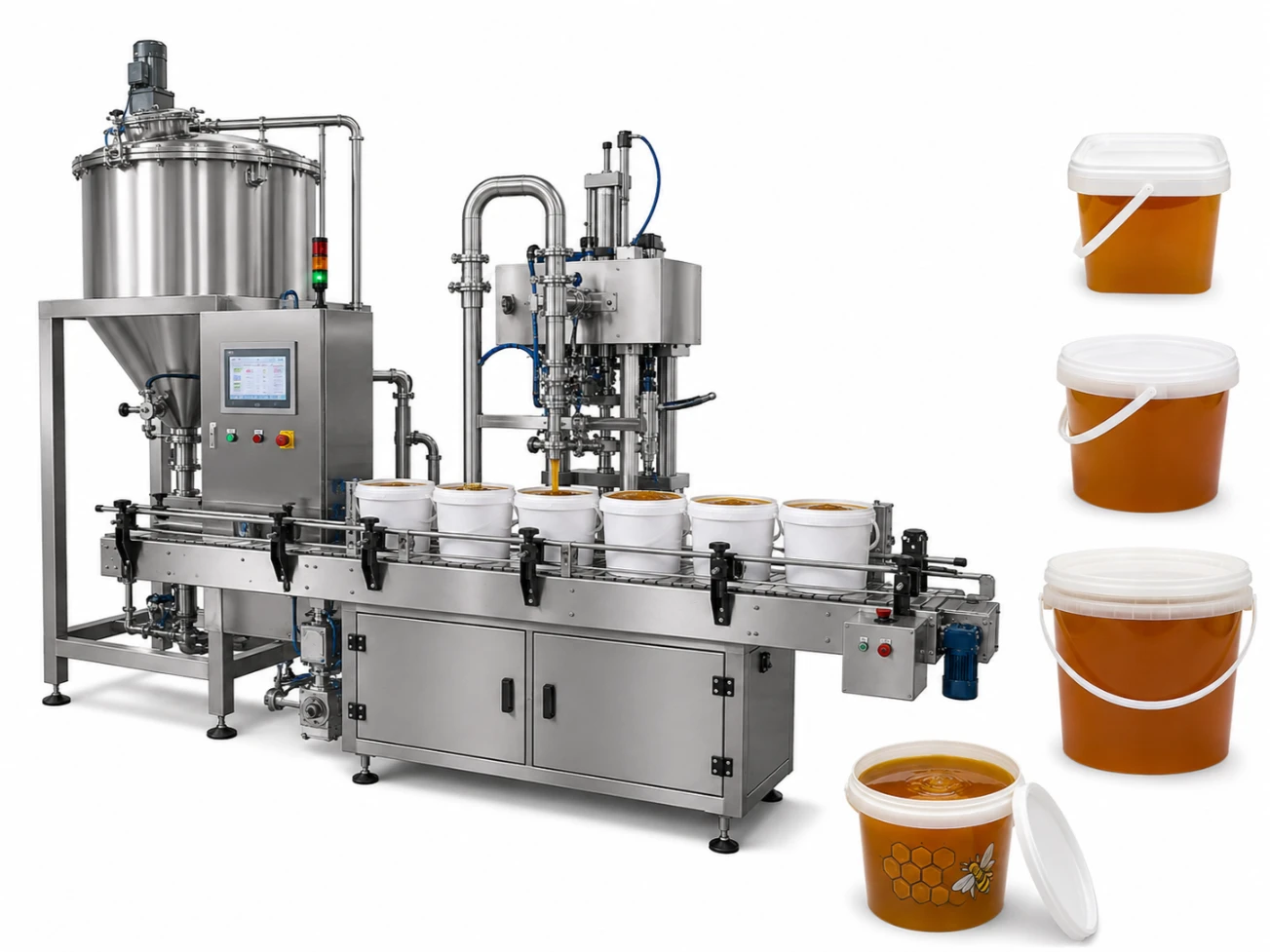 Bulk honey pail filler
